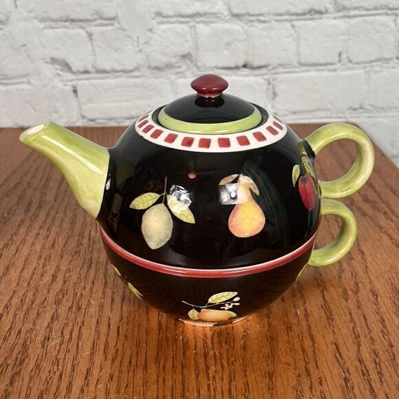 Debbie Mumm classic fruit bowl bowls Tea Pot & Cup coordinated Set EUC - Picture 3 of 8